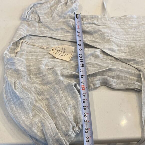 Maggie The Label 100% Linen Stevie Ruffled Wrap Dress Mint Grey Australia - Picture 9 of 12